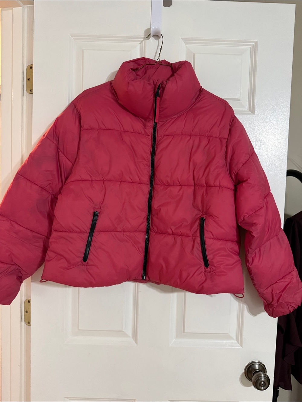 Womens Pink Puffer Jacket - Cozy Quilted Winter Coat